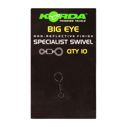 Korda Big Eye Swivel - Black 10pcs