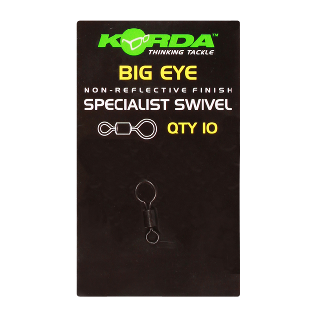 Korda Big Eye Swivel - Black 10pcs