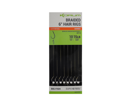 Korum Supersteel Big Fish Braided Hair Rigs 0,25mm - 6
