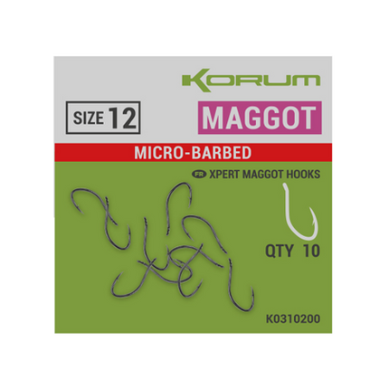 Korum Xpert Maggot Barbed Hooks