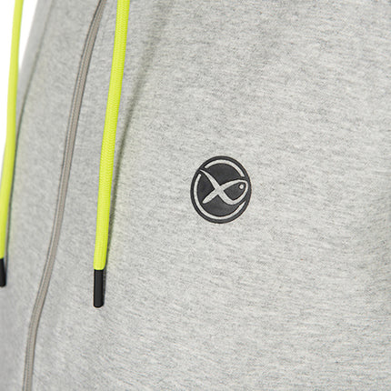 Matrix Black Edition Full Zip Hoody - Marl Grey Lime