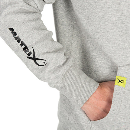 Matrix Black Edition Full Zip Hoody - Marl Grey Lime