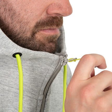 Matrix Black Edition Full Zip Hoody - Marl Grey Lime