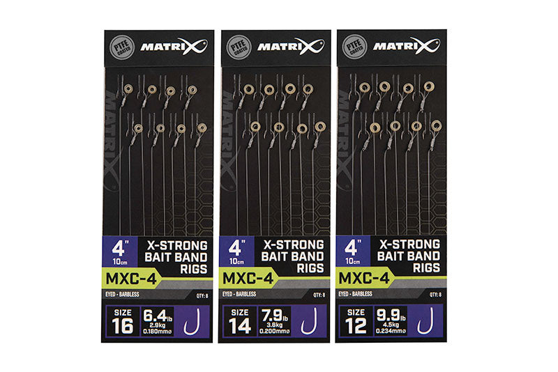 Matrix MXC-4 X Strong Bait Band Rigs 10cm/4ins