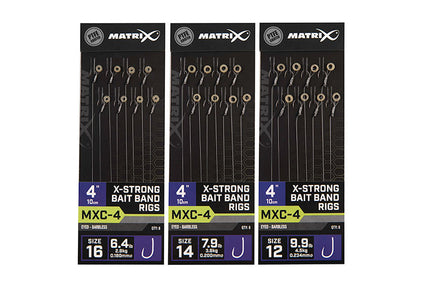 Matrix MXC-4 X Strong Bait Band Rigs 10cm/4ins