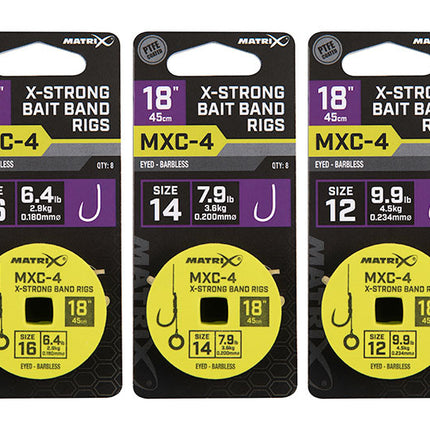 Matrix MXC-4 X Strong Bait Band Rigs 45cm /18ins