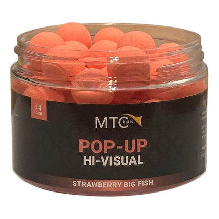 MTC Baits Strawberry Big Fish - 14 mm  Pop-Up Hi-Visual
