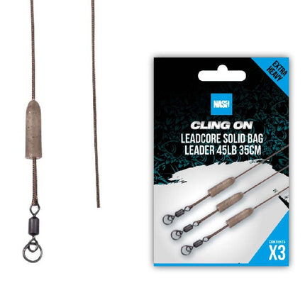 NASH Cling On Leadcore Solid Bag Leader 35cm