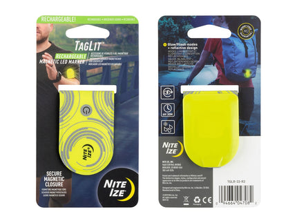 TagLit Rechargeable Safety Light - Neon Yellow
