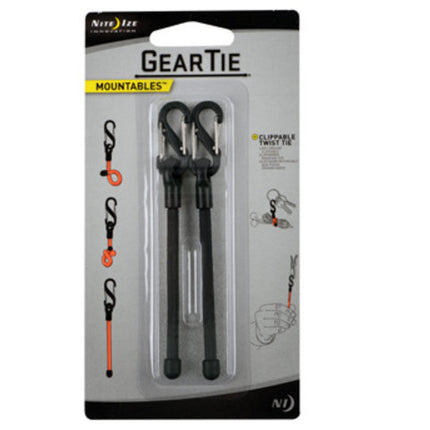 Gear Tie Clippable Twist 3" Black 2pack