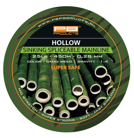 PB Products Hollow Braid 25LB 450m Splicable Camo Weed