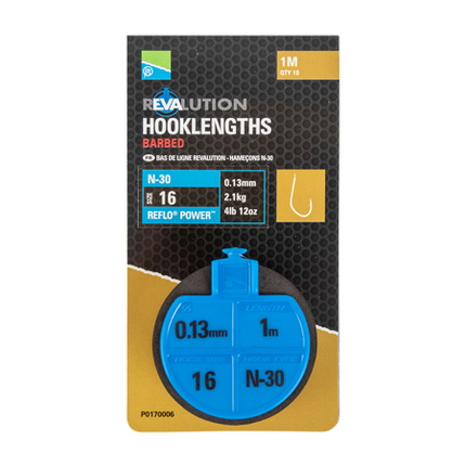 Preston Revalution Hooklengths Natural N-30 100cm