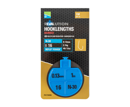 Preston Revalution Hooklengths Natural N-30 100cm