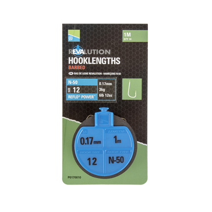 Preston Revalution Hooklengths Natural N-50 100cm