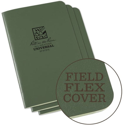Field Flex Cover Notebook (3 stuks) 11,75cm X 17,5cm - Olive Drab