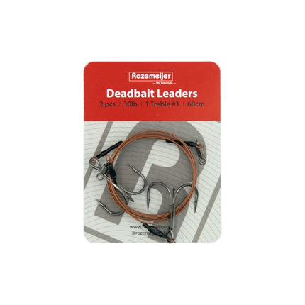 Rozemeijer Deadbait Leaders 1x #1 treble 60cm 30lb 2pcs