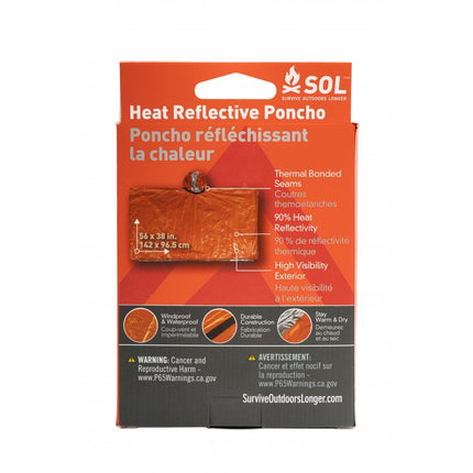 Heat Reflective Poncho  - Orange