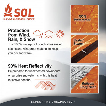 Heat Reflective Poncho  - Orange