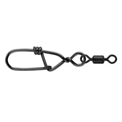 Spro Matte Black Snagless Snap + Rolling Swivel