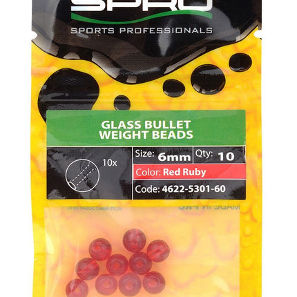Spro Round Glass Beads Red Ruby