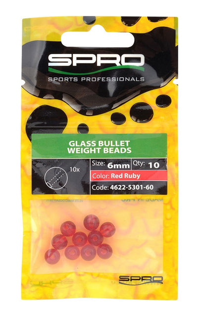 Spro Round Glass Beads Red Ruby