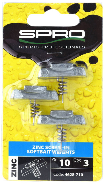 Spro Zinc Screw-In Softbait Weights 3PC