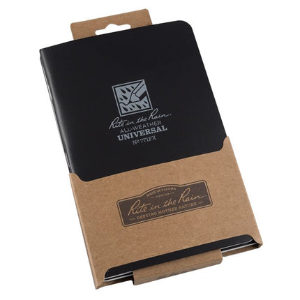 Field Flex Cover Notebook (3 stuks) 11,75cm X 17,5cm - Black